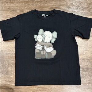 Uniqlo x KAWS Black Kids Tee with Graphic Design